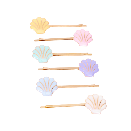 Enamel Shell Hair Slides