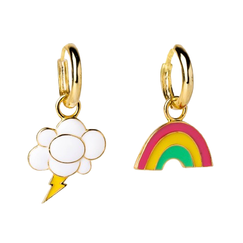 Rainbow & Cloud Hoop Earrings