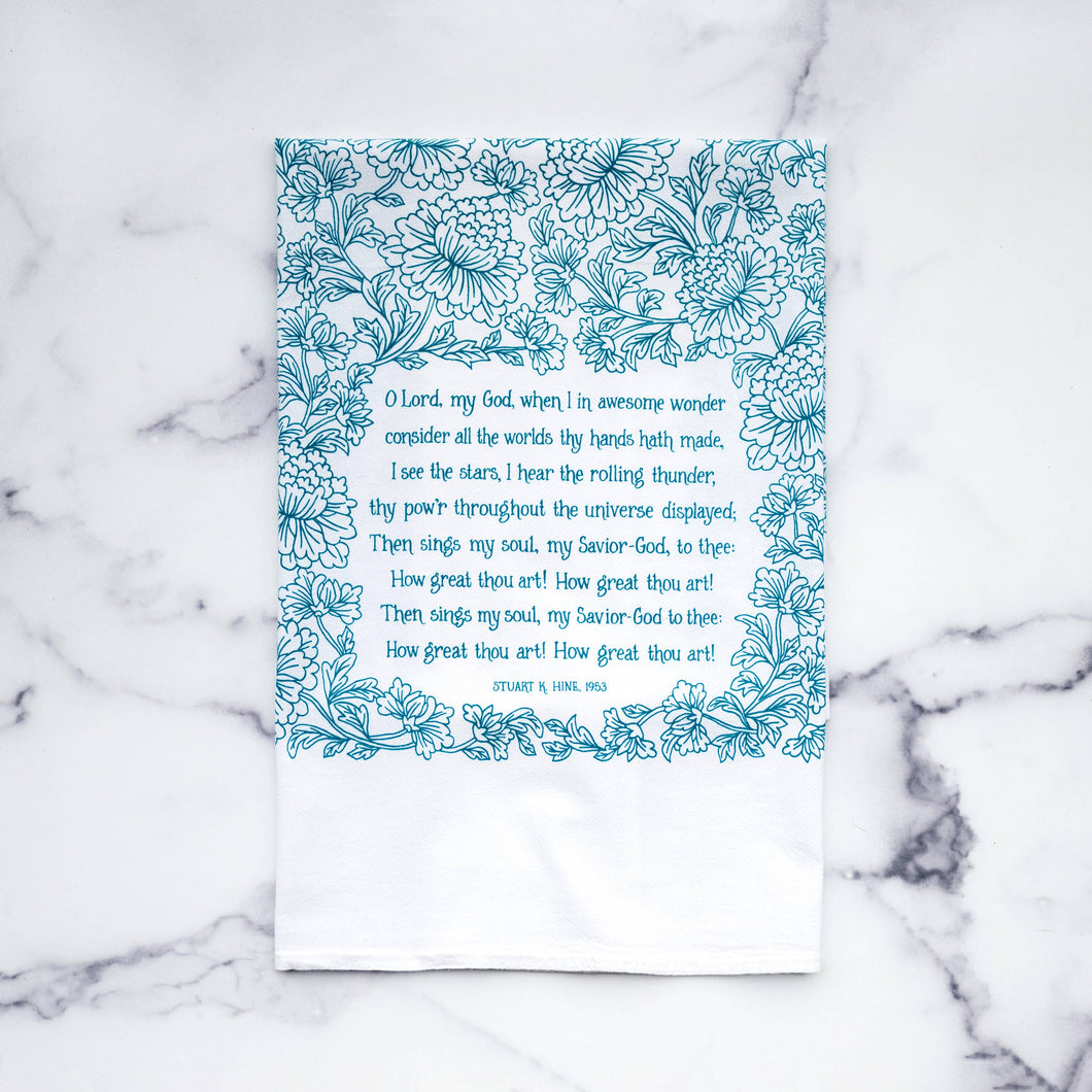 How Great Thou Art Hymn Tea Towel